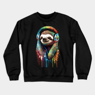 Sloth Painting in Colors Crewneck Sweatshirt